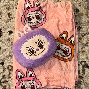 Purple monster Blanket and Pillow Set